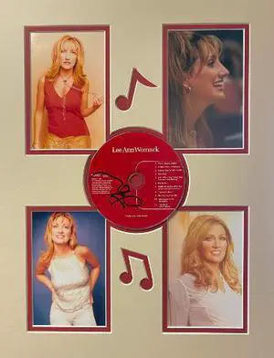 Lee Ann Womack signed 1997 Self-Titled Album CD Custom Matted 14x18 w/ 4 Photos- JSA #RR76702