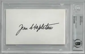 Jean Stapleton signed 3x5 Index Card- Beckett/BAS Encapsulated (Edith Bunker/All In the Family)