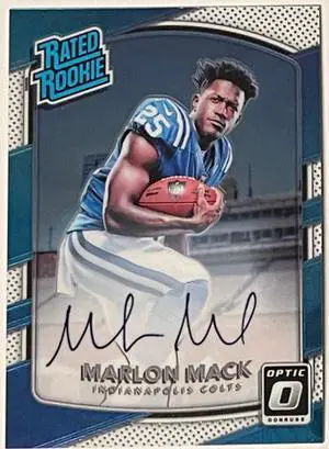 Marlon Mack signed 2017 Panini Donruss Optic Rated Rookie Card (RC) #152- 60/99 (Indianapolis Colts)