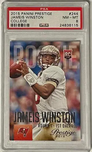 Jameis Winston 2015 Panini Prestige College Card #244- PSA Graded NM-MT 8 (Florida State Seminoles/Tampa Bay Buccaneers)