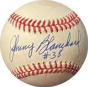 Johnny Blanchard signed ROAL Rawlings Official American League Baseball #38 toned (New York Yankees)