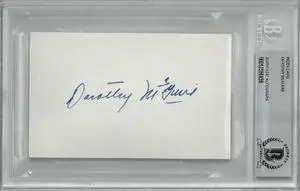 Dorothy McGuire signed 3x5 Index Card- Beckett/BAS Encapsulated (Old Yeller/Gentleman's Agreement)