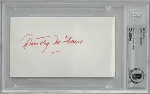 Dorothy McGuire signed 3x5 Index Card- Beckett/BAS Encapsulated (Old Yeller/Gentleman's Agreement)