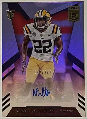 Kristian Fulton signed 2020 Panini Donruss Elite Rookie Card (RC) #RA-KF- LTD 182/349 (Tennessee Titans/LSU)
