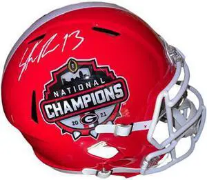 Stetson Bennett IV signed Georgia Bulldogs National Champs Logo Riddell Speed FS Rep Helmet #13- Beckett Witnessed
