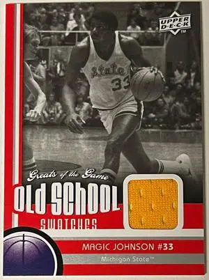 Magic Johnson 2009-10 Greats of the Game Old School Game Swatches Card #33  #OS2 (LA Lakers/Michigan State)