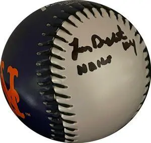 Lenny Dykstra signed Franklin New York Mets Logo Baseball w/ #4 Nails- JSA #RR76574