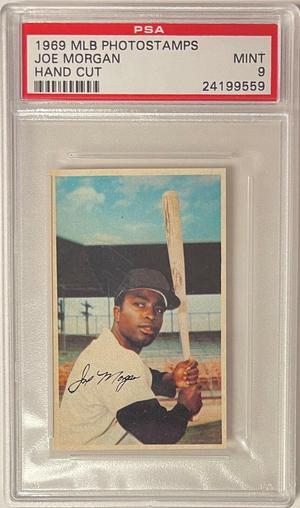 Joe Morgan 1969 MLB PhotoStamps Card- PSA Graded 9 Mint (Houston Colt .45s / Astros)