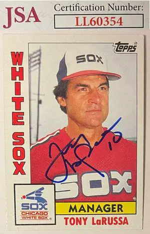 Tony LaRussa signed 1984 Topps Baseball Card #591- JSA #LL60354 (Chicago White Sox/On Card Auto)