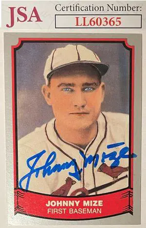 Johnny Mize signed 1988 Pacific Baseball Legends Card #63- JSA #LL60365 (St. Louis Cardinals/On Card Auto)