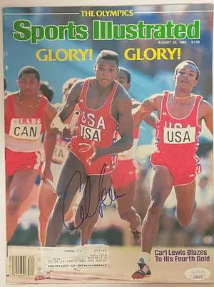 Carl Lewis signed 1984 Sports Illustrated Full Magazine- JSA #EE63279- 8/25/1984 (Team USA Olympics)
