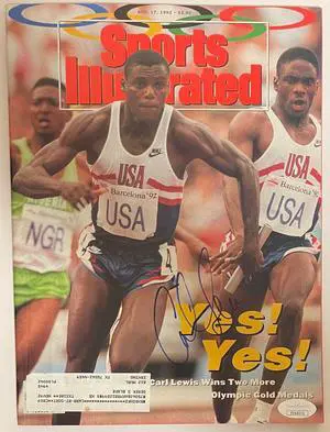 Carl Lewis signed 1992 Sports Illustrated Full Magazine- JSA #EE63275- 8/17/1992 (Team USA Olympics)