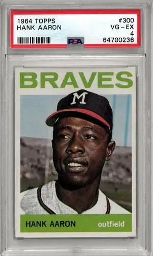 Hank Aaron 1964 Topps Baseball Card #300- PSA Graded 4 VG-EX (Milwaukee Braves)