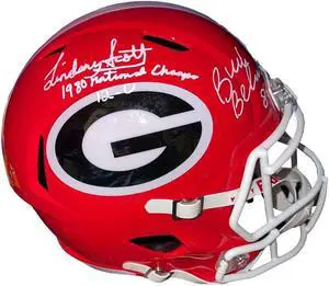 Buck Belue & Lindsay Scott dual signed Georgia Bulldogs Riddell FS Speed Rep Helmet- BAS/Beckett- 12-0/1980 National Champs
