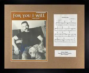 Aaron Tippin signed 1998 For You I Will Original Sheet Music/Lyrics Custom Framing (22x18)- COA