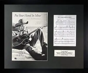Tracy  Byrd signed 1999 Put Your Hand In Mine Original Sheet Music/Lyrics Custom Framing (22x18)-COA