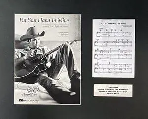 Tracy Byrd signed 1999 Put Your Hand In Mine Original Sheet Music/Lyrics Custom Matted (16x20)-COA