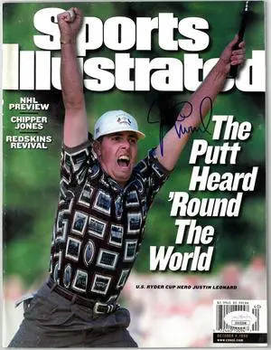 Justin Leonard signed Sports Illustrated Full Magazine 10/4/1999- JSA #EE63268 (No Label/Ryder Cup)