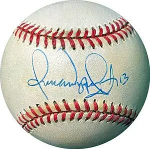 Omar Vizquel signed ROAL Rawlings Official American League Baseball #13 tone spots- COA (Indians/Mariners/Giants)