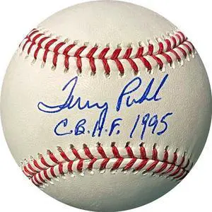 Terry Puhl signed Rawlings Official Major League Baseball CHOF 1995- JSA (Phillies/Twins/Pirates)