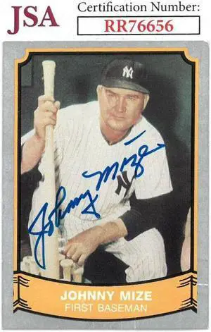 Johnny Mize signed 1989 Pacific Baseball Legends Card #180- JSA #RR76656 (On Card Auto/New York Yankees)