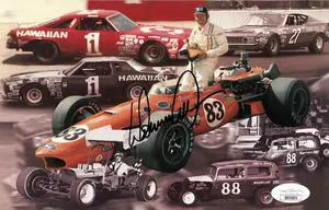 Donnie Allison signed 5.5x8.5 Indy Car #83 Photo/Card- JSA #SS51601 (1970 Rookie of the Year)