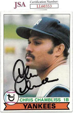 Chris Chambliss signed 1979 Topps Baseball Card #335- JSA #LL60353 (On Card Auto/New York Yankees)