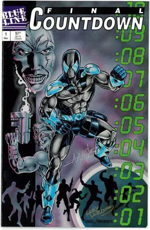 Chuck Angell/Larry Underwood Dual Signed 1994 Blue Line Final Countdown #1 Comic COA