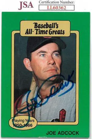 Joe Adcock signed 1987 Hygrade Baseball's All-Time Greats Card- JSA #LL60362 (On Card Auto/Cleveland Indians)