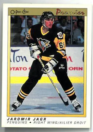 Jaromir Jagr 1990-91 O-Pee-Chee Premier Rookie Card (RC) #50 (Pittsburgh Penguins)