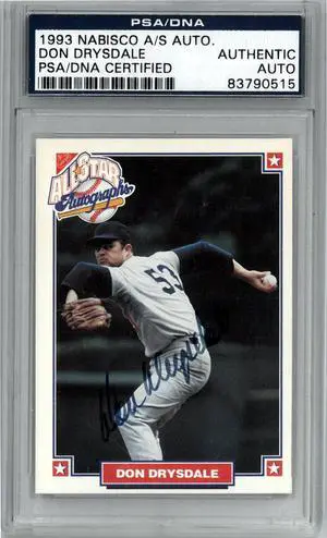 Don Drysdale signed 1993 Nabisco All Star Auto Card- PSA Authentic Auto (Brooklyn/Los Angeles Dodgers)