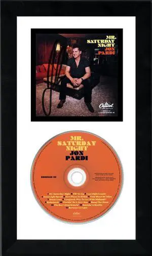 Jon Pardi Signed 2022 Mr Saturday Night Capitol Records  4x4 Art Card, Album Cover Booklet/CD Custom Framing 6.5x12- JSA