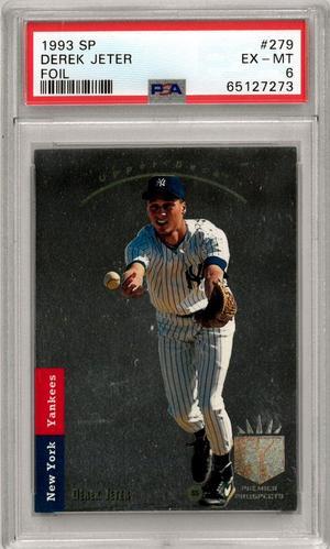 Derek Jeter 1993 SP Foil Baseball Rookie Card (RC) #279- PSA Graded 6 EX-MT (New York Yankees)