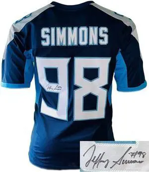 Jeffery Simmons signed Tennessee Navy Custom Stitched Pro Style Football Jersey #98 XL- JSA Witnessed