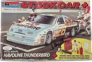 Davey Allison signed NASCAR 1:24 Scale Stock Car+ 1990 Monogram Havoline Thunderbird Car Model Kit #28- JSA #AC92210- RARE