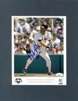 Wade Boggs signed Boston Red Sox AT&T 8x10 Photo HOF 05 Custom Matted- JSA #AC92190