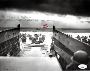 John E. Bistrica signed WWII Normandy Vintage B&W 8x10 Photo- JSA #AC92649- Big Red One/Omaha Beach/Assualt Wave Easy Red/1944 John E. Bistrica signed WWII Normandy Vintage B&W 8x10 Photo- JSA #AC92649- Big Red One/Omaha Beach/Assualt Wave Easy Red/1944