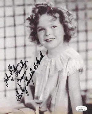Shirley Temple Black signed Vintage B&W 8x10 Photo To John Gibson & Family- JSA #AC92790