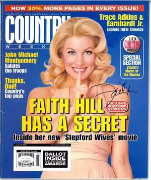 Faith Hill signed June 22, 2004 Country Weekly Full Magazine minor smudge- JSA #AC92425 (no label)
