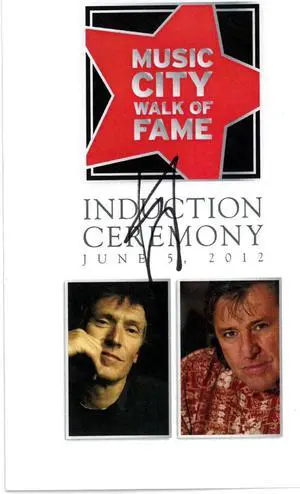 Steve Winwood Signed 2012 Music City Walk Of Fame Induction Ceremony Program 5.5x8.5/4 page COA