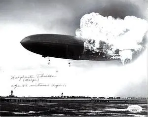 Margherita/Marge Thielke signed B&W Vintage 8x10 Photo- JSA #AC92770- Age 89 Witness age 11 (1937 Hindenburg Disaster)