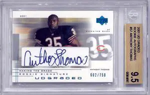 Anthony Thomas signed 2001 Upper Deck Rookie Autographs Card (RC) #57- Beckett/BGS Graded 9.5 Gem Mint (Chicago Bears)