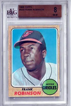 Frank Robinson 1968 Topps Baseball Card #500- BVG Graded 8 NM-MT (Sub Grades/HOF/Baltimore Orioles)