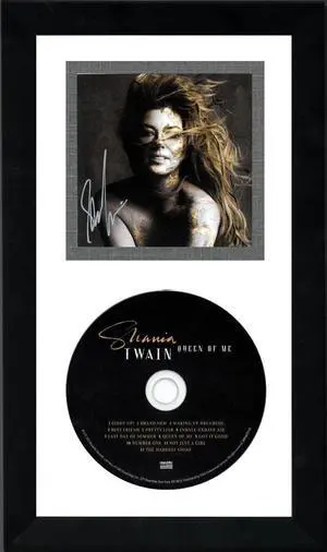 Shania Twain signed 2023 Queen of Me Art Card w/ Album Cover Booklet & CD 6.5x12 Custom Framing COA (Country/Pop)