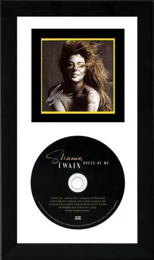 Shania Twain signed 2023 Queen of Me Art Card w/ Album Cover Booklet & CD 6.5x12 Custom Framing COA (Country/Pop)