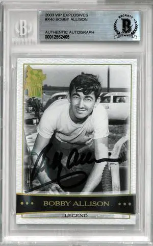 Bobby Allison signed NASCAR 2003 VIP Explosives On Card Auto #X40- Beckett BAS #00012552465
