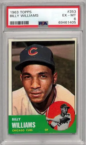 Billy Williams 1963 Topps Baseball Card #353- PSA Graded 6 EX-MT (Chicago Cubs)