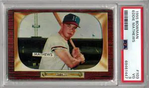 Eddie Mathews 1955 Bowman Baseball Card #103- PSA Graded 3 VG (Milwaukee Braves)