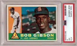 Bob Gibson 1960 Topps Baseball Card #73- PSA Graded 5 EX (St. Louis Cardinals)