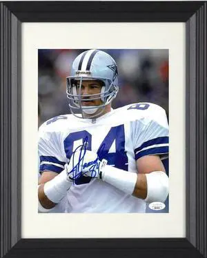 Jay Novacek signed Dallas Cowboys 8x10 Photo Custom Framing #84- JSA (close up)